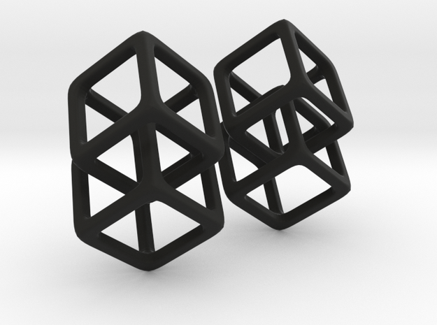 Hanging Cube in Black Natural Versatile Plastic