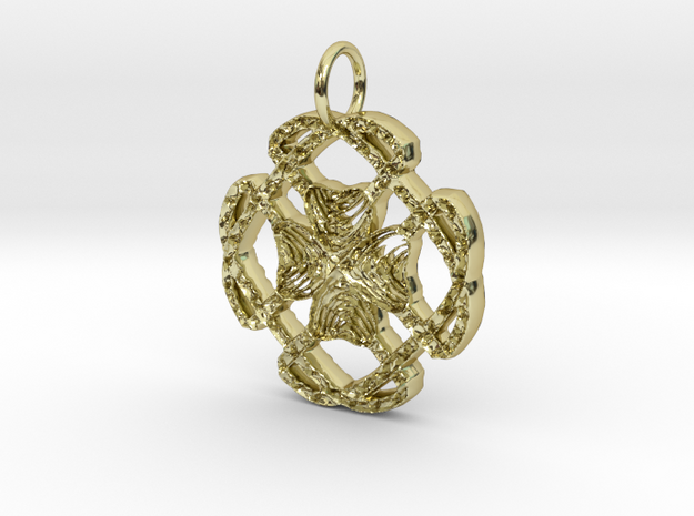 Celtic Lucky Clover Pendant in 18K Yellow Gold: Small