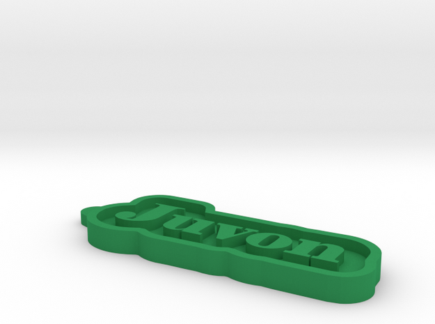 Juvon Name Tag in Green Processed Versatile Plastic