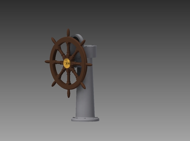 Ships wheel and post 1/32 in Tan Fine Detail Plastic