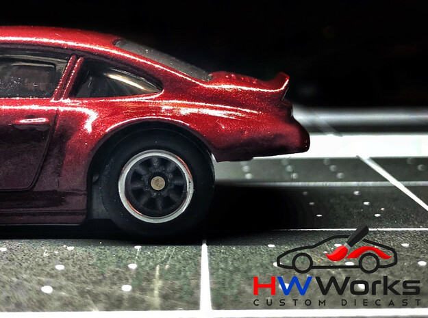 Set of 6 - Porsche Deck Lid Duck Tails for HotWhee in Tan Fine Detail Plastic