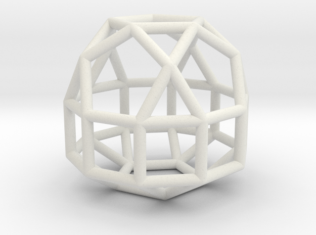 0836 J41 Elongated Pentagonal Gyrocupolarotunda #1 in White Natural Versatile Plastic