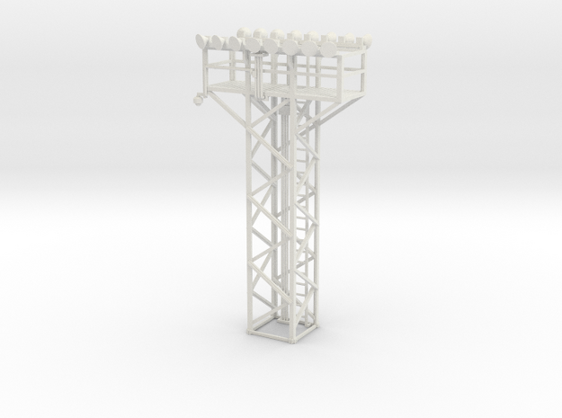 Light Tower Top With Double Light Assembly 1-87 HO in White Natural Versatile Plastic