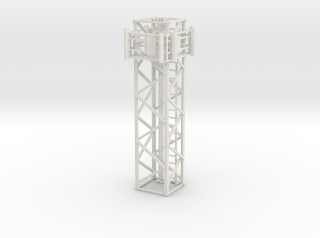 Light Tower Middle Cell Site 1-87 HO Scale in White Natural Versatile Plastic