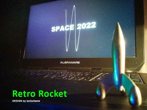 SPACE:2022 Retro Rocket in Polished Nickel Steel
