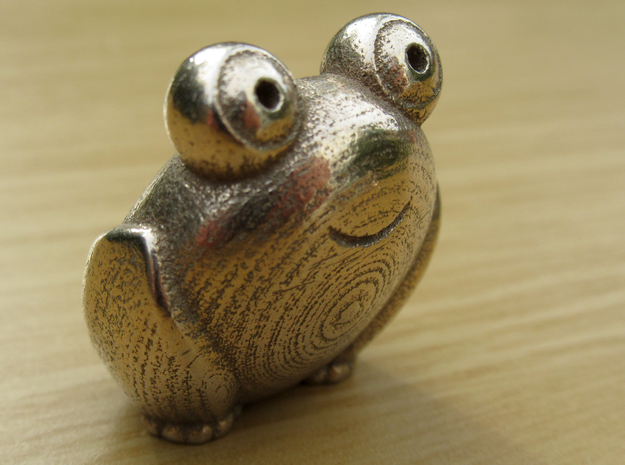 Pocket frog (v2) in Polished Bronzed-Silver Steel