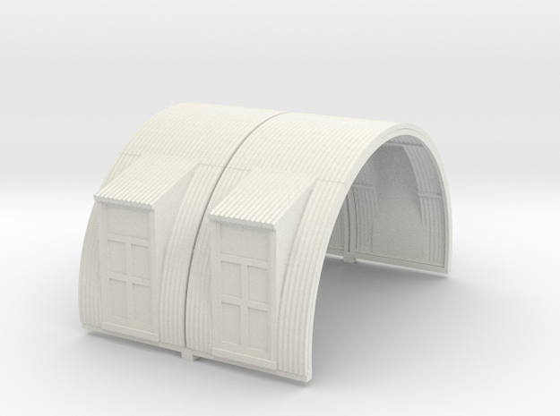 N-87-complete-nissen-hut-mid-16-two-doors-1a in White Natural Versatile Plastic