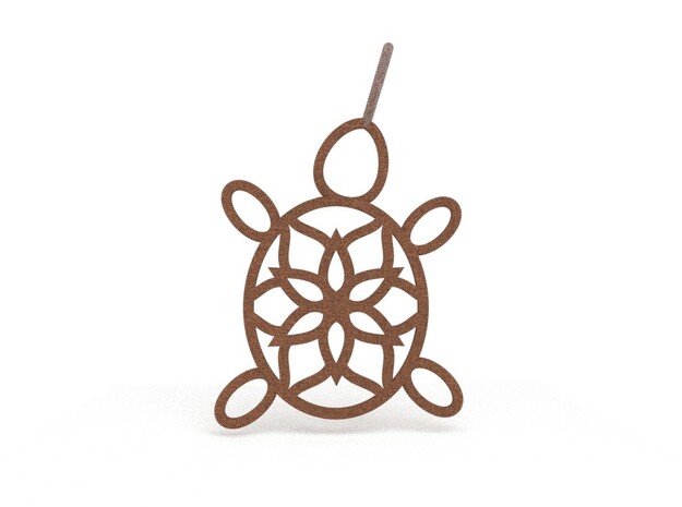 Turtle Mandala Pendant in Natural Bronze