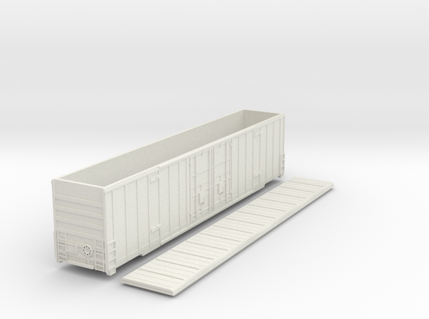 60-foot Excess Height Gunderson boxcar in Nscale in White Natural Versatile Plastic