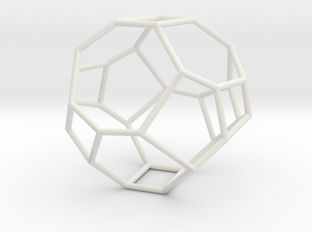 "Irregular" polyhedron no. 3 in White Natural Versatile Plastic: Large