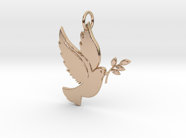 The Bird of Peace Keychain in 14k Rose Gold