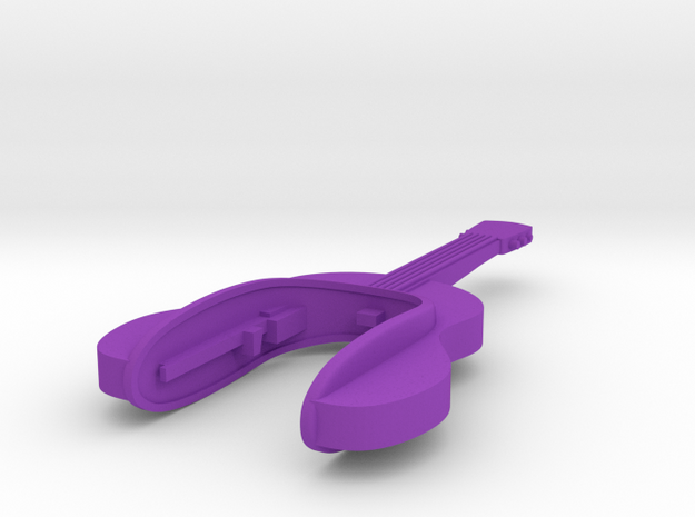 GUITAR KEY FOB  in Purple Processed Versatile Plastic