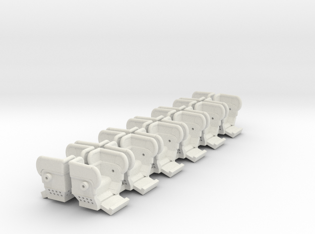 Big Eli HY 5 HO scale seats with guards 12 pack   in White Natural Versatile Plastic