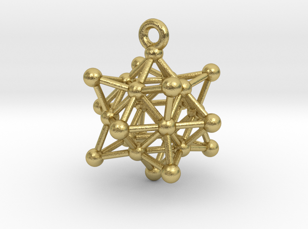 Stellated Vector Equilibrium Cuboctahedron Sacred  in Natural Brass