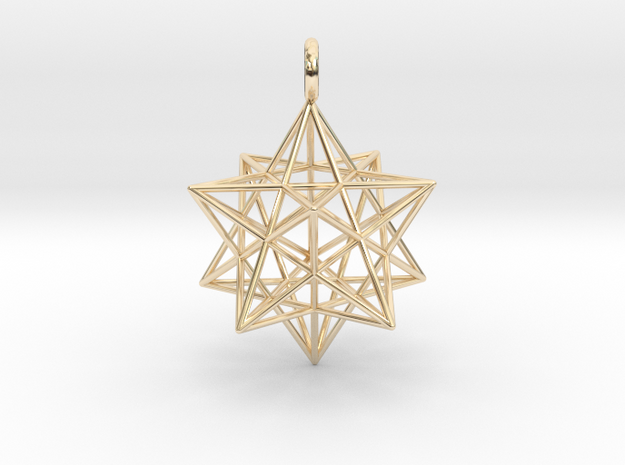 Stellated Dodecahedron - 2 sizes - 23mm & 31mm in 14k Gold Plated Brass: Medium