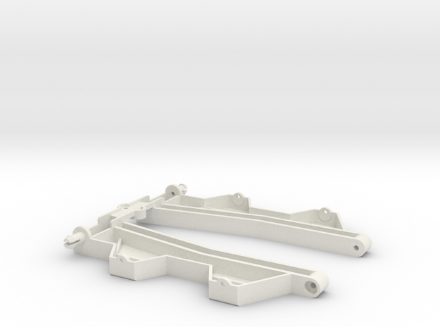 Wide sidepans for "Back to '60" slotcar chassis in White Natural Versatile Plastic