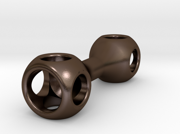 Hollow Knuckle Roller in Polished Bronze Steel: Medium