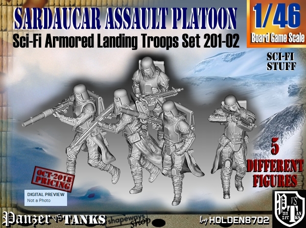 1/46 Sci-Fi Sardaucar Platoon Set 201-02 in Tan Fine Detail Plastic