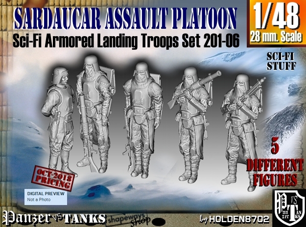 1/48 Sci-Fi Sardaucar Platoon Set 201-06 in Smoothest Fine Detail Plastic