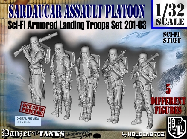 1/32 Sci-Fi Sardaucar Platoon Set 201-03 in Tan Fine Detail Plastic