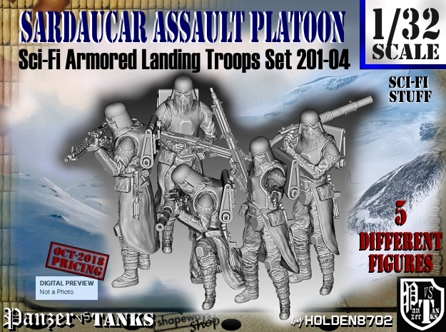1/32 Sci-Fi Sardaucar Platoon Set 201-04 in Tan Fine Detail Plastic