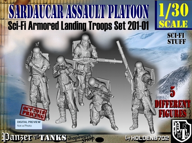 1/30 Sci-Fi Sardaucar Platoon Set 201-01 in Smooth Fine Detail Plastic