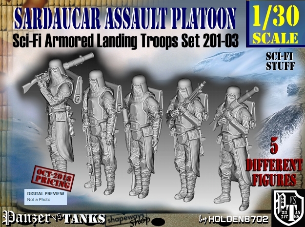 1/30 Sci-Fi Sardaucar Platoon Set 201-03 in Tan Fine Detail Plastic