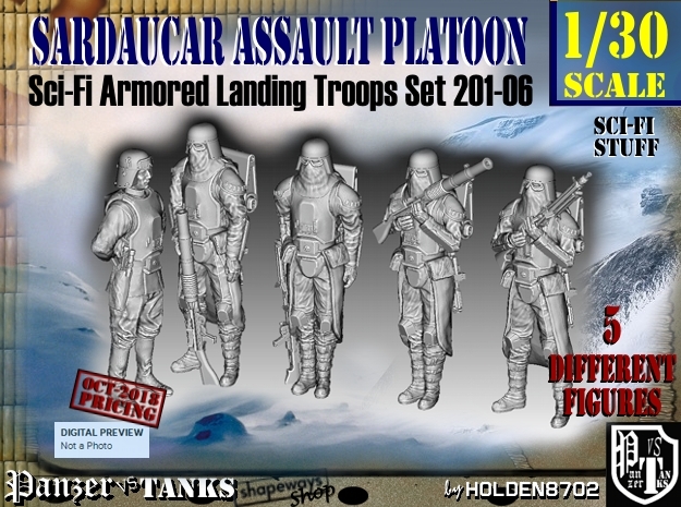 1/30 Sci-Fi Sardaucar Platoon Set 201-06 in Tan Fine Detail Plastic