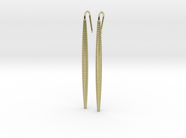 D-STRUCTURA Long. Elegant Earrings in 18k Gold Plated Brass