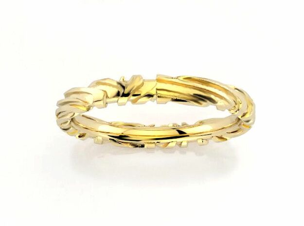 Wedding Ring Zebra 3 mm in 18k Gold Plated Brass: 6.25 / 52.125
