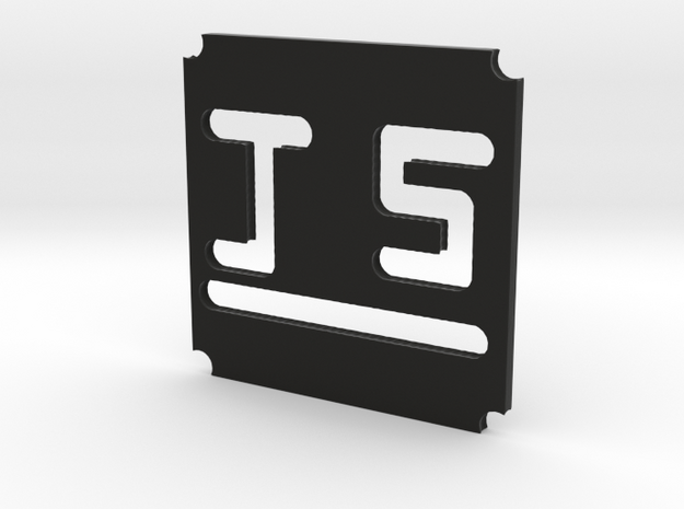 Square with J and S and underlined and bordered in Black Natural Versatile Plastic: Medium