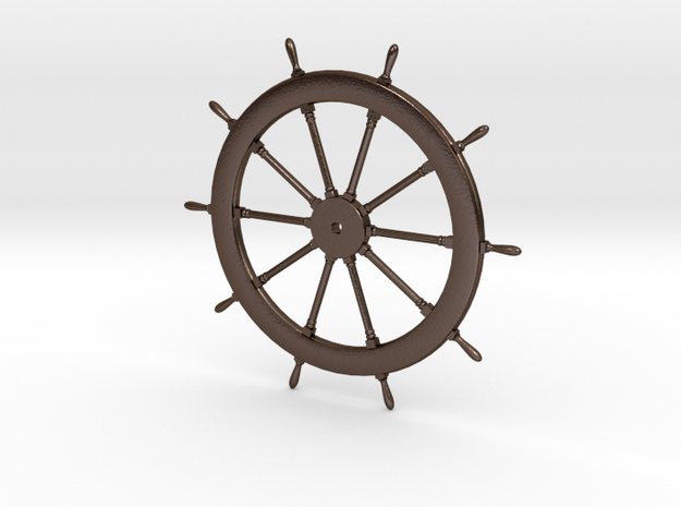 Schooner Zodiac Steering Wheel in Polished Bronze Steel