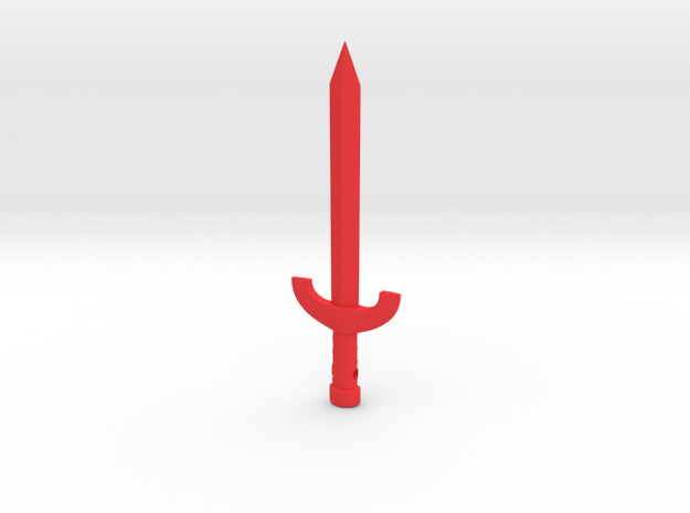 Red Sword Pendant (Flat hilt) in Red Processed Versatile Plastic: Small