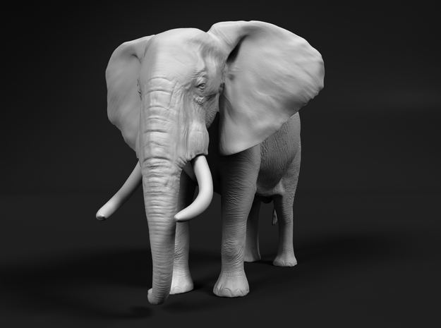 African Bush Elephant 1:64 Standing Male in Tan Fine Detail Plastic