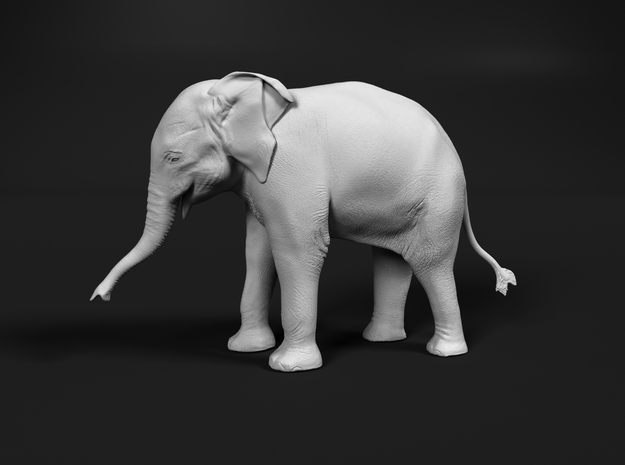 Indian Elephant 1:48 Standing Female Calf in Tan Fine Detail Plastic