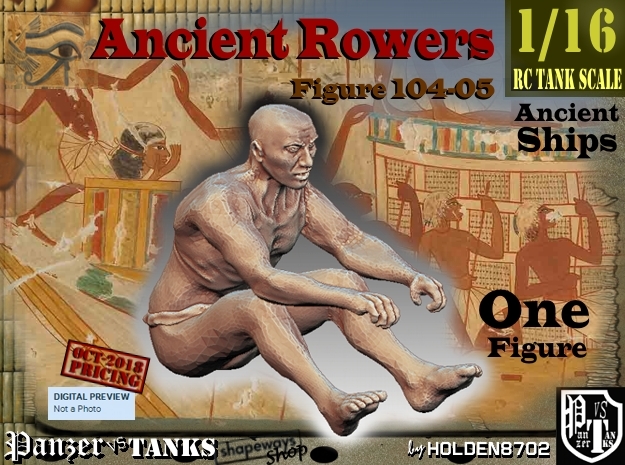 1/16 Ancient Rower fig104-05 in White Natural Versatile Plastic