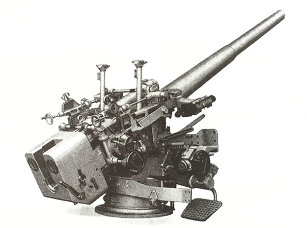 1/72 DKM 12.7 cm/45 (5") SK C/34 Gun x1 in Clear Ultra Fine Detail Plastic
