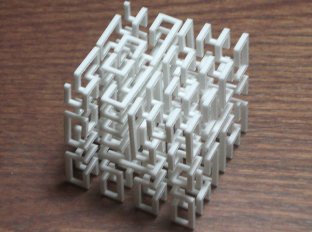 Hilbert Cube in White Natural Versatile Plastic