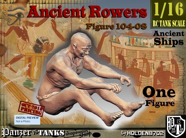 1/16 Ancient Rower fig104-08 in White Natural Versatile Plastic