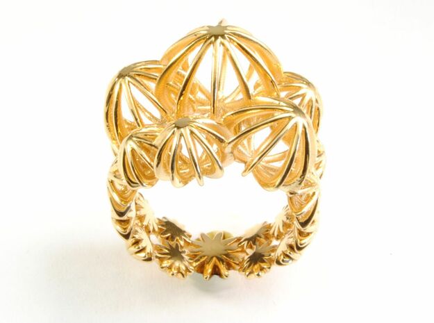 Sea ​​Urchin Ring in 18k Gold Plated Brass: 6.25 / 52.125