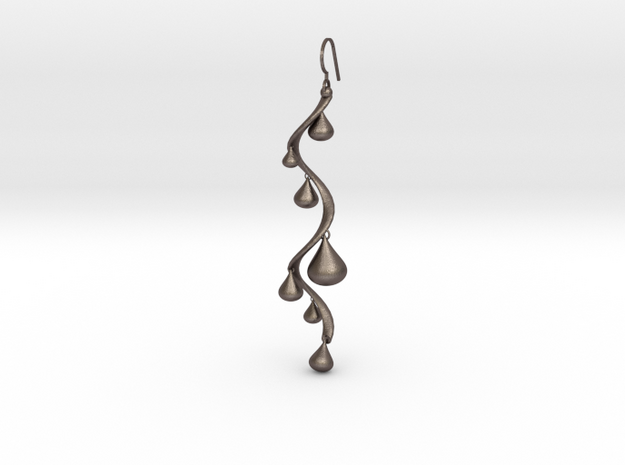 String of Pearls Earring in Polished Bronzed-Silver Steel