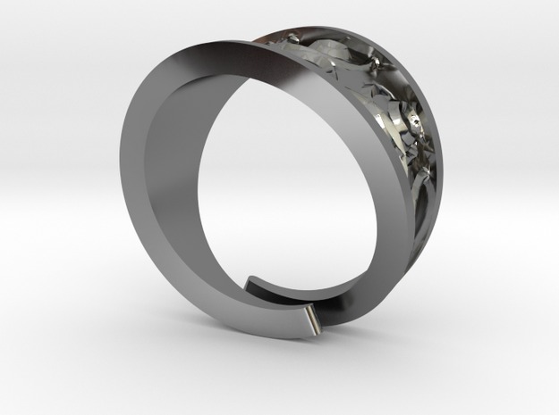 Emboss Ring - 2 in Fine Detail Polished Silver