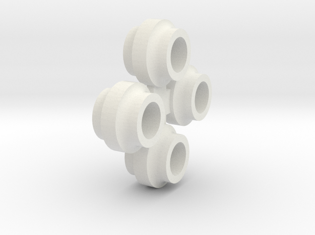 JaBird RC Mini-T Spring Cups - (4) Nylon in White Natural Versatile Plastic