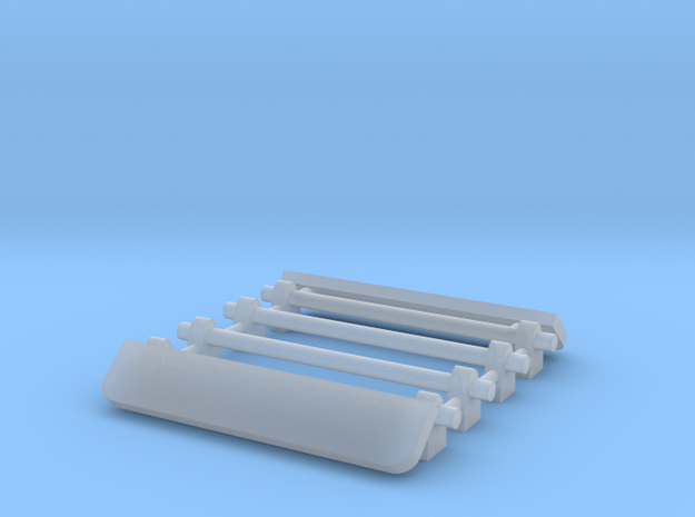 1/64 Two Roof Racks with Wind Deflector 19mm width in Smooth Fine Detail Plastic