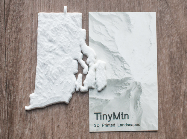 Rhode Island Christmas Ornament in White Natural Versatile Plastic