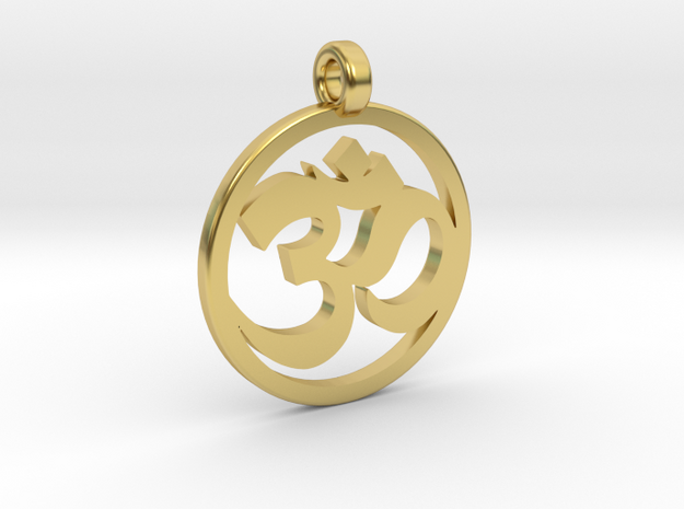 Ohm Pendant in Polished Brass