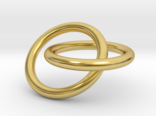 Interlocking Rings Pendant in Polished Brass (Interlocking Parts)