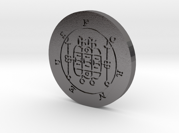 Forneus Coin in Polished Nickel Steel