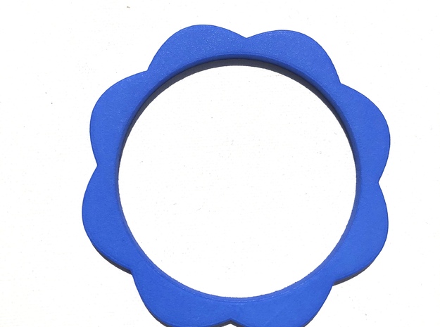 Flower Power - Bangle thick in Blue Processed Versatile Plastic