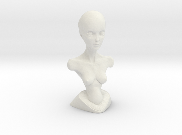 Alien Female Bust in White Natural Versatile Plastic: Medium